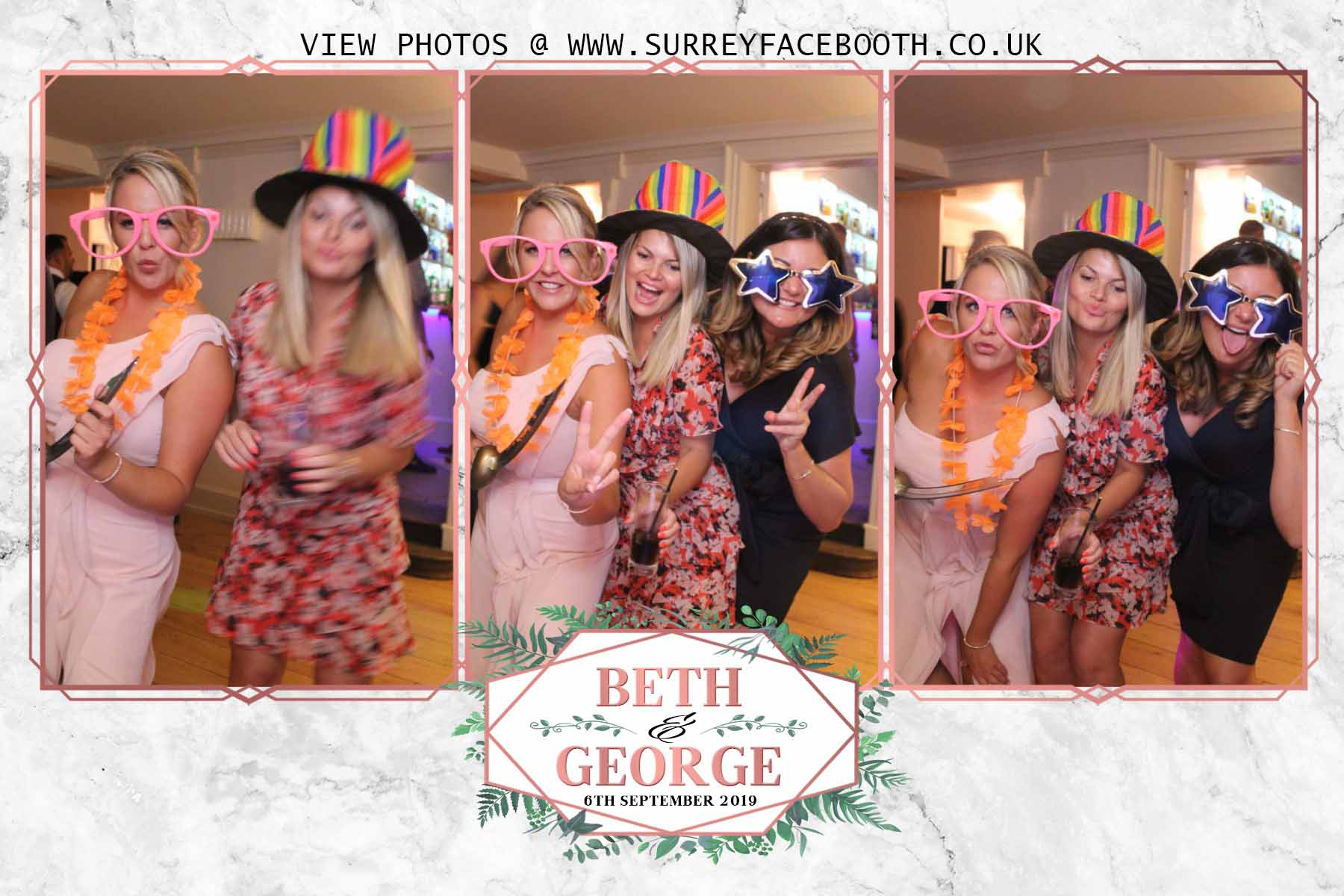 George and Beth's Wedding  | View more photos from the event at galleries.surreyfacebooth.co.uk/u/Surrey-FaceBooth/George-and-Beths-Wedding